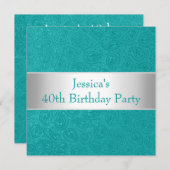 Elegant in reliëf Groen Blauw Witte Partij Kaart (Voorkant / Achterkant)