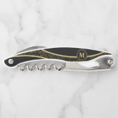 Elegant in zwart-wit en goudgroot klassieke monogr kurkentrekker (Achterkant)