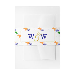 Elegant INDIA Monogram Wedding Celebration Uitnodigingen Wikkel