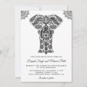 Elegant Indian Henna Elephant Wedding Invitation (Devant)