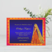 Elegant Indian Wedding Damask Vrijgezellenfeest In Kaart (Staand voorkant)