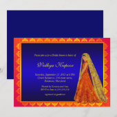 Elegant Indian Wedding Damask Vrijgezellenfeest In Kaart (Voorkant / Achterkant)