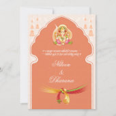 Elegant Indian Wedding Invitation Temple Arch (Devant)
