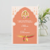 Elegant Indian Wedding Invitation Temple Arch (Debout devant)