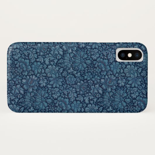 Elegant  Indigo Blauw Bloemen Case-Mate iPhone Case (Achterkant (horizontaal))
