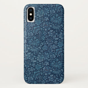 Elegant  Indigo Blauw Bloemen iPhone X Hoesje
