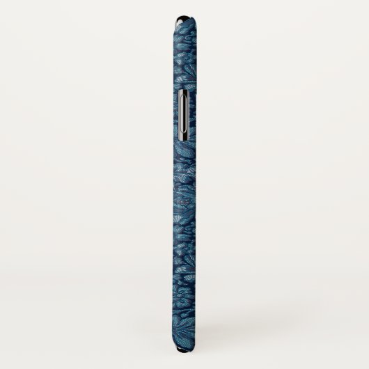 Elegant  Indigo Blauw Bloemen Case-Mate iPhone Case (Achterkant / rechts)