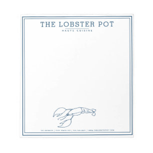 Elegant Indigo Blue Lobster/Seafood Restaurant Notitieblok