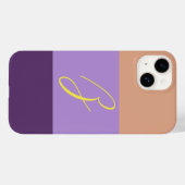 Elegant Indigo Colourblock Monogram Initiaal Lette Case-Mate iPhone Case (Achterkant (horizontaal))