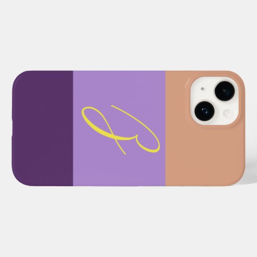 Elegant Indigo Colourblock Monogram Initiaal Lette Case-Mate iPhone Case (Achterkant (horizontaal))