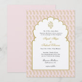 Elegant Indische bruiloft met roze uitnodiging van (Voorkant / Achterkant)