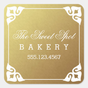 Elegant ingelijst Faux Gold Foil Business Stickers