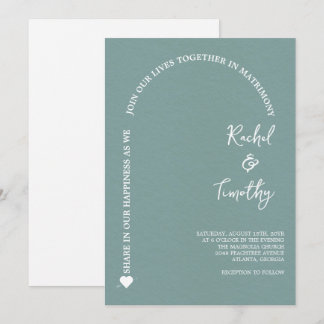 Elegant ingelijst in Faith Dark Slate Grey Wedding Kaart