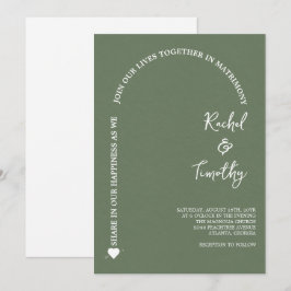 Elegant ingelijst in Faith Lawn Green Wedding Kaart