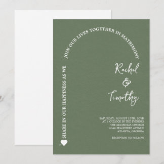 Elegant ingelijst in Faith Lawn Green Wedding Kaart