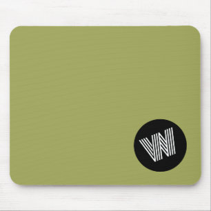 Elegant initiaal Minimalistisch groen, zwart en wi Muismat