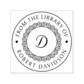Elegant  Initiaal Ronde Bibliotheek Boekplaat Zelfinktende Stempel (Design)