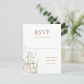 Elegant Initiaal Script Monogram Black Weddenschap RSVP Kaartje (Staand voorkant)