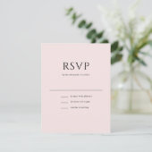 Elegant Initiaal Script Monogram Blush Pink Wedden RSVP Kaartje (Staand voorkant)