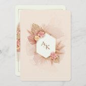 Elegant Initiaal Verloving Uitnodiging (Voorkant / Achterkant)