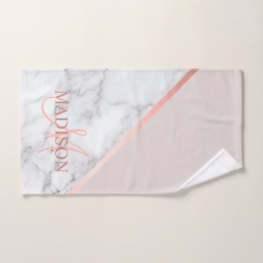 Élégant initial en rose moderne (Serviette à main)