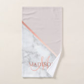 Élégant initial en rose moderne (Serviette à main)