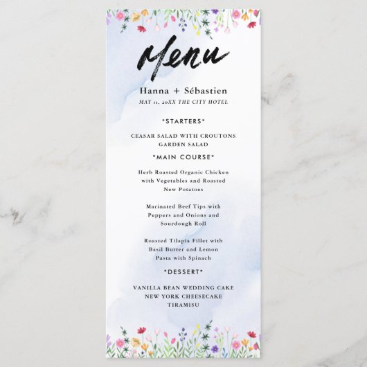 Elegant Initial Script Monogram Classic  Wedding  Menu (Voorkant)