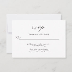 Elegant Initialen RSVP-kaart met geraffineerd wedd RSVP Kaartje