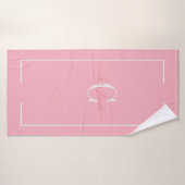Élégant Initiales Monogramme Bébé rose Bain Tow (Serviette de bain)