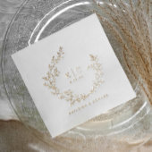 Elegant Initials Botanical Gold Classy Wedding Folie Servetten