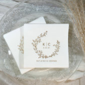 Elegant Initials Botanical Gold Classy Wedding Folie Servetten