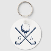 Elegant Initials Custom Golf Gift- Modern Monogram Sleutelhanger (Voorkant)