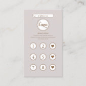 Elégant Instagram Beige Inspiré Carte de fidélité (Devant)