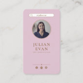 Elegant Instagram Stoffig Roze Visitekaartje (Voorkant)