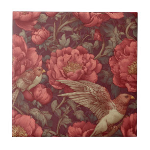 Elegant interieurontwerp Peonies Keramische Tegels Tegeltje