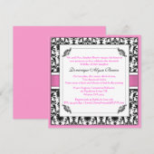 Élégant Invitation à lunettes Damas [rose] (Devant / Derrière)