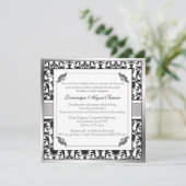 Élégant Invitation à lunettes Damask [Argent] (Debout devant)