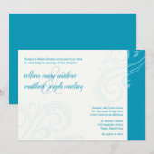 Elégant Invitation Aqua, Caroline Mariage (Devant / Derrière)