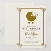 Élégant Invitation Baby shower (Devant / Derrière)