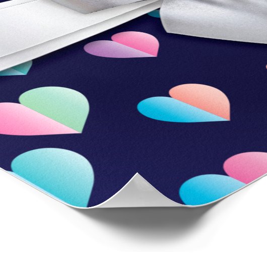 Elegant Invitation Bow and Heart Speckles Poster (Hoek)