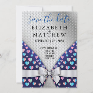 Elegant Invitation Briefkaart Bow and Heart Speckl