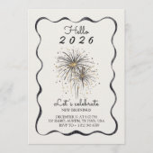 Elegant invitation card for a 2026 new year  (Devant)