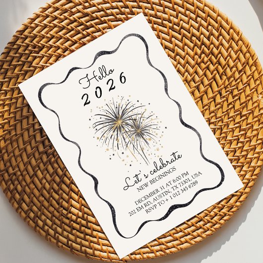 Elegant invitation card for a 2026 new year 