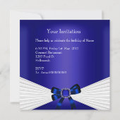 Elégant Invitation d'anniversaire Royal Blue Jewel (Dos)
