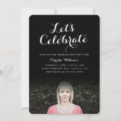 Élégant Invitation de diplôme de script (Devant)