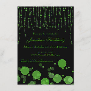 Élégant Invitation de fête d'anniversaire Emerald