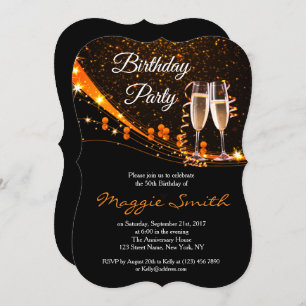 Élégant Invitation de la fête d'anniversaire Amber