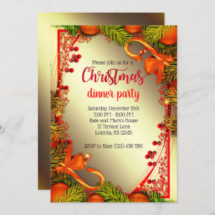 Élégant Invitation de la fête de Noël
