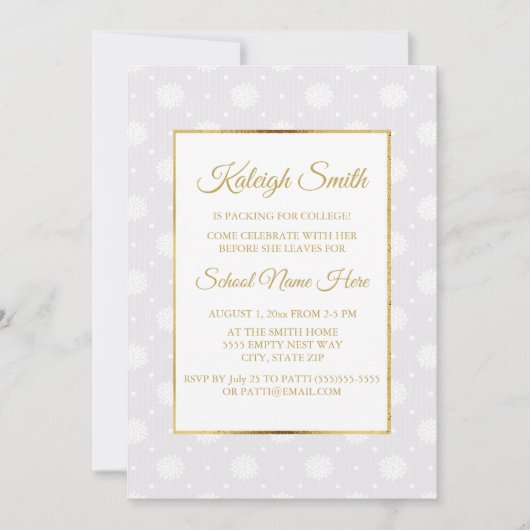 Élégant Invitation de la partie de la dentelle bla (Devant)