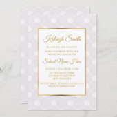 Élégant Invitation de la partie de la dentelle bla (Devant / Derrière)